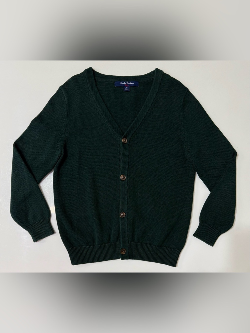 Brooks Brothers Boys Cotton Fleece Cardigan Sweater - Small (7-8)